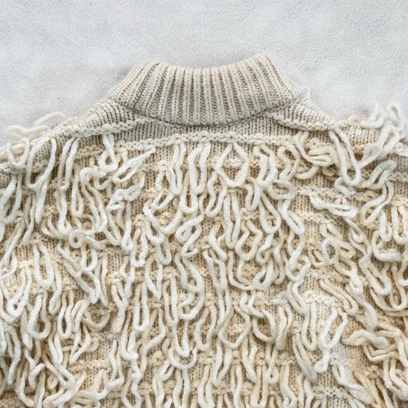 H&M DIVIDED Knit Loop Yarn Sweater Cropped Oversized Light Beige Women’s XS - Picture 3 of 10